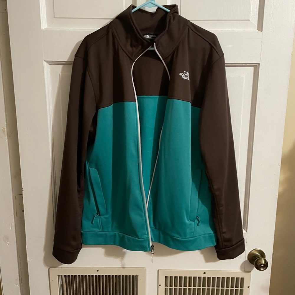 TheNorthFace Teal/Brown Fleece Performance Jacket